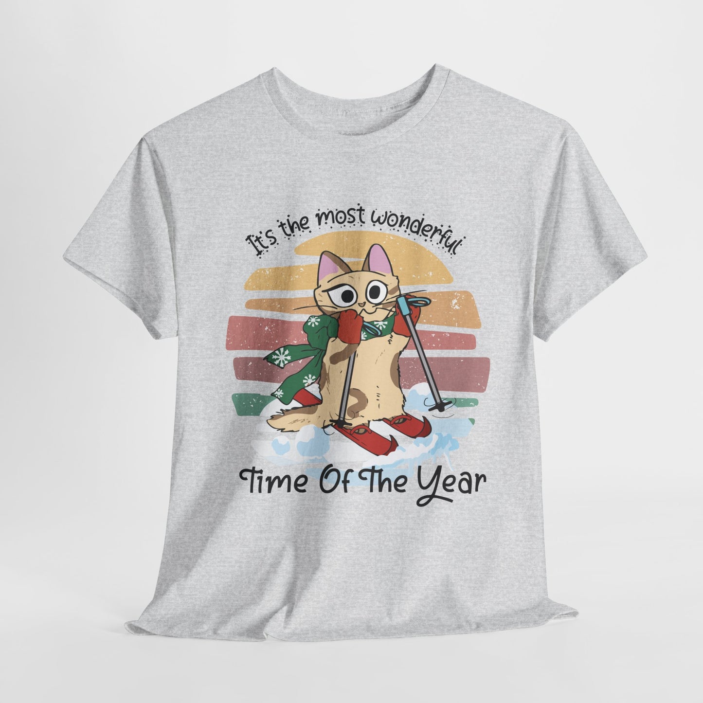 It's The Most Wonderful Time Of The Year Funny Cat Christmas Heavy Cotton Tee - Cat Lovers Christmas Gift