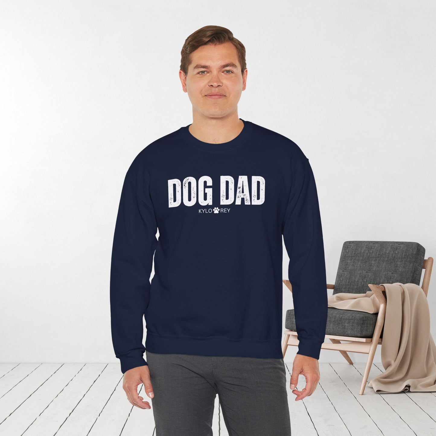 Custom Dog Dad Sweatshirt with Dogs Name - Personalized Gift for Dog Dad