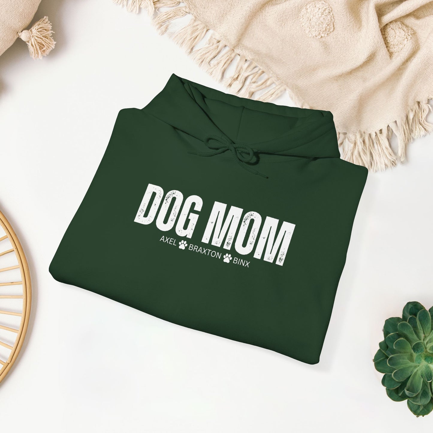 Custom Dog Mom Hoodie with Dogs Name - Personalized Gift for Dog Mom
