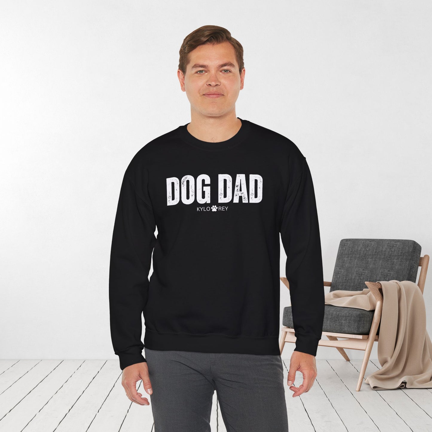 Custom Dog Dad Sweatshirt with Dogs Name - Personalized Gift for Dog Dad