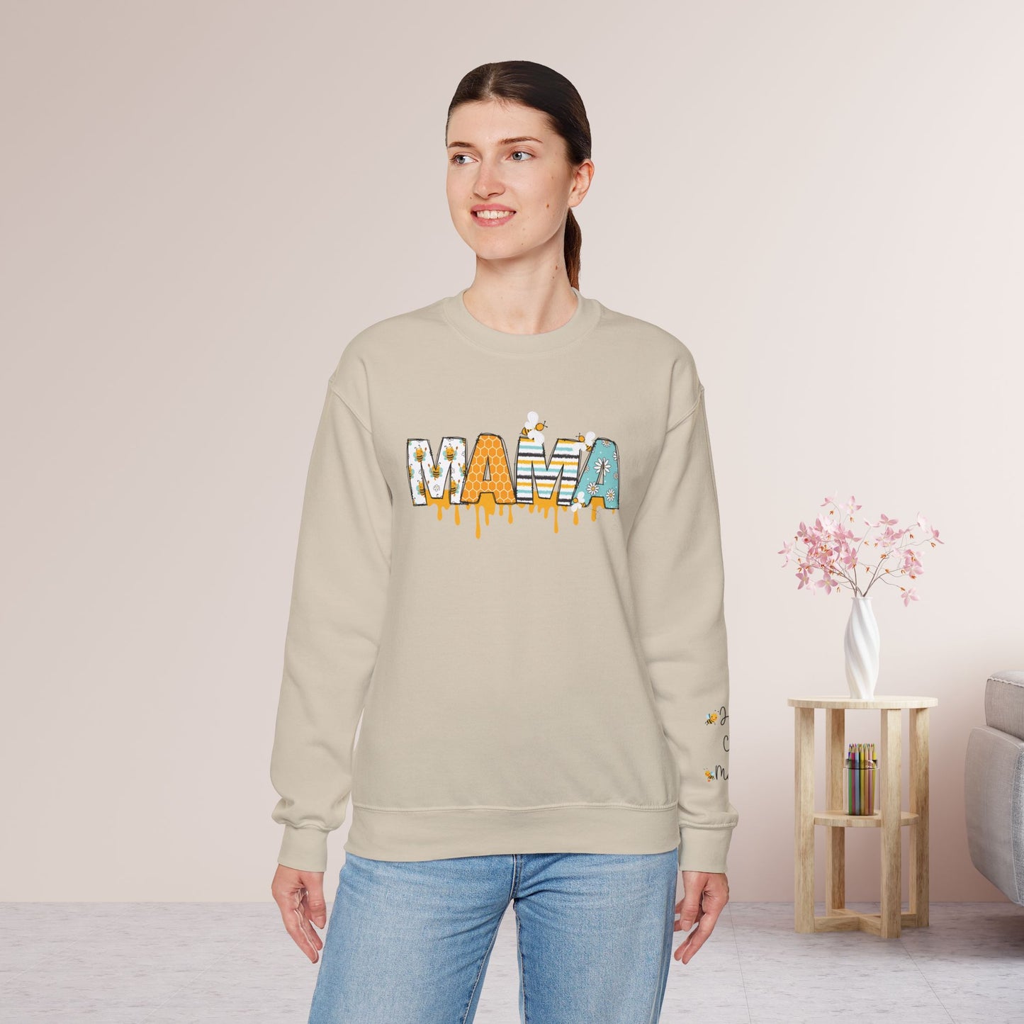 Custom Mama Sweatshirt with Kids Name - Personalized Gift for Mom