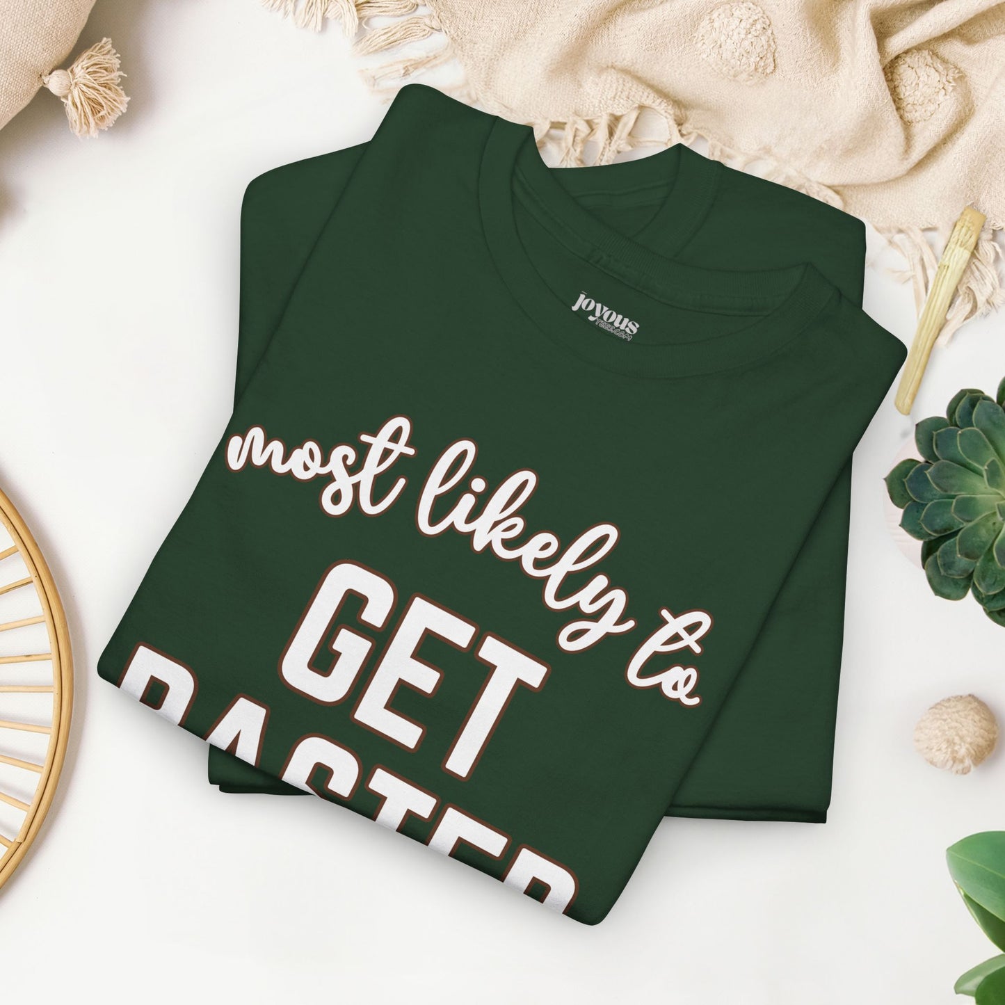 Funny Thanksgiving Shirt - Most Likely to Get Basted Heavy Cotton Tee