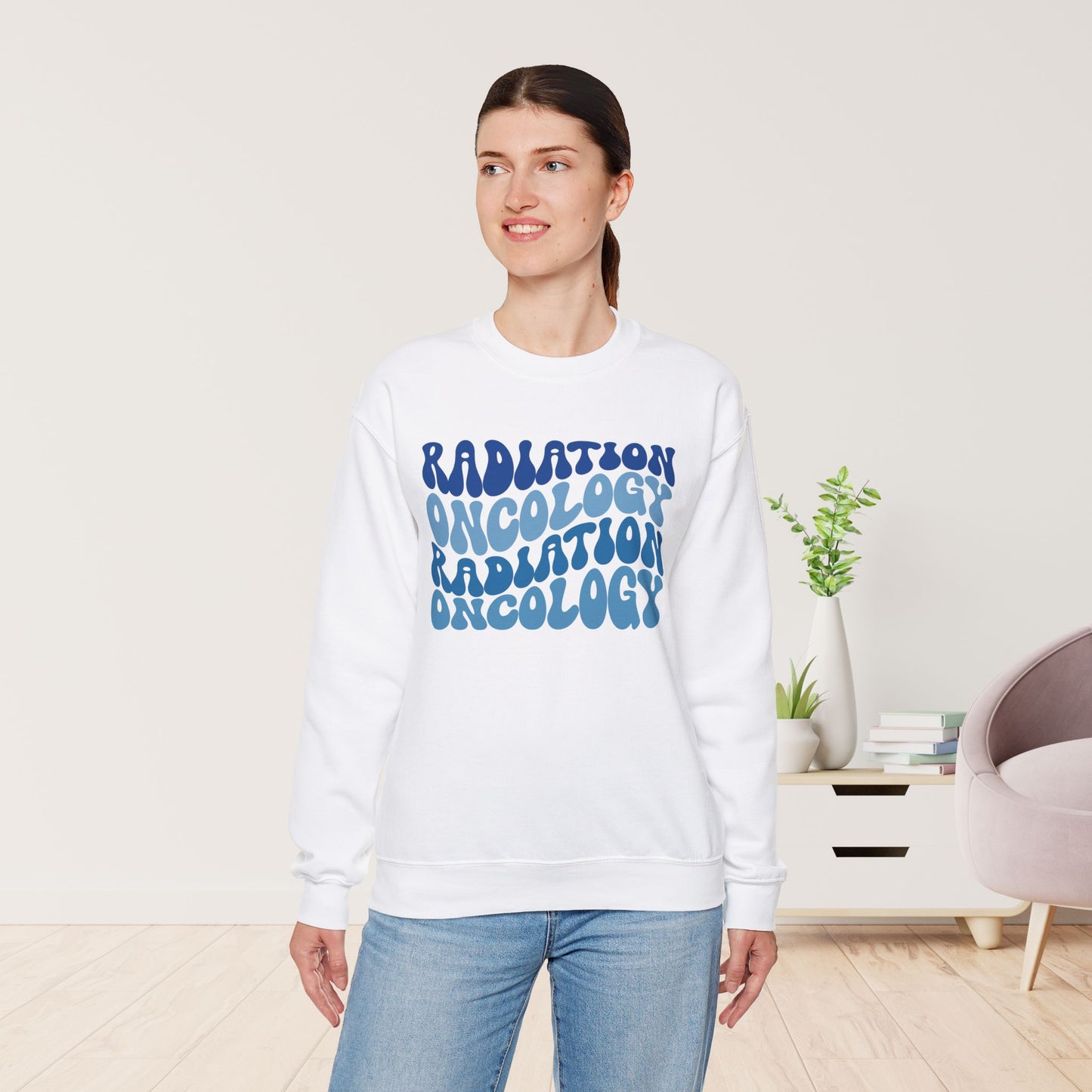 Blue Groovy Radiation Oncology Sweatshirt