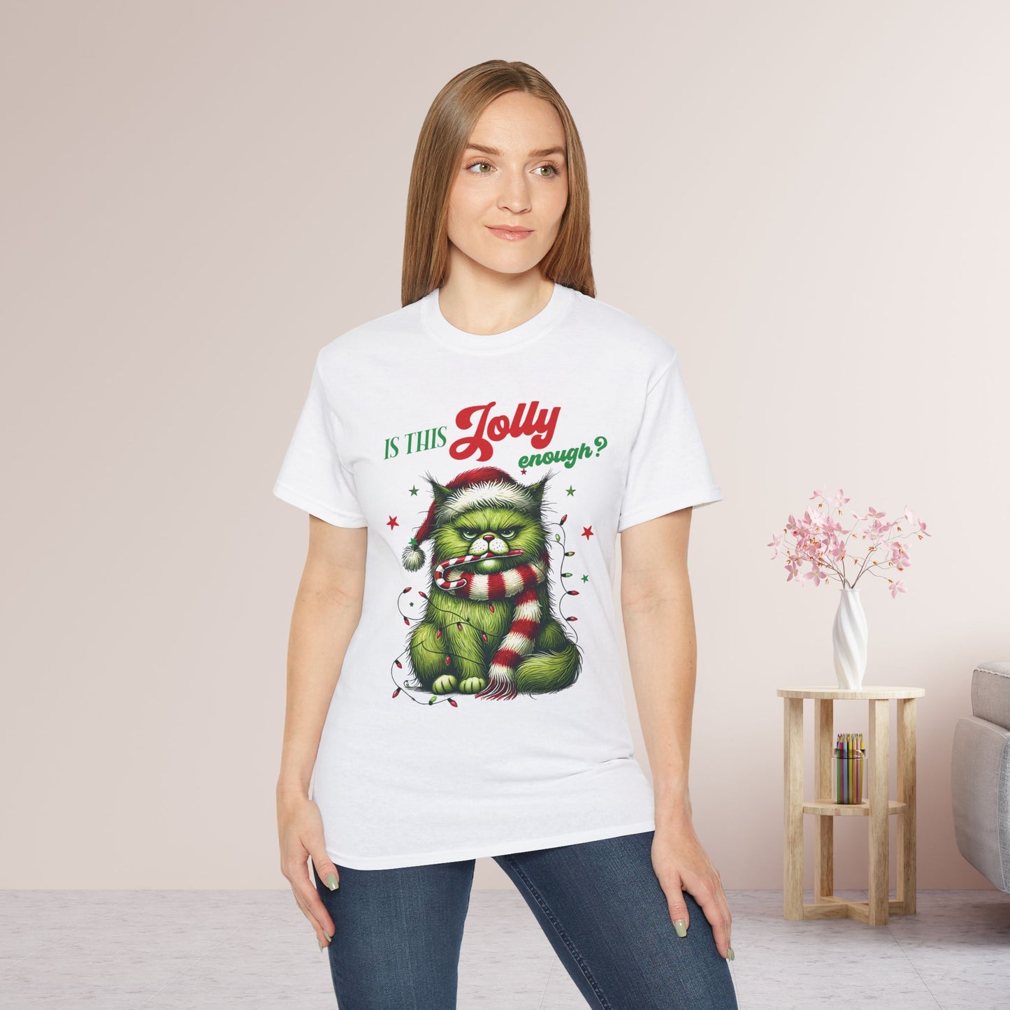 Is This Jolly Enough Grumpy Christmas Cat Ultra Cotton Tee