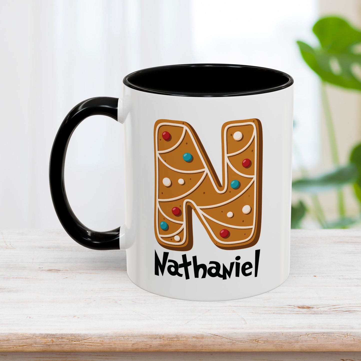Custom Name Christmas Initial Letter Mug - Personalized Gifts - Cookie Letter Mug A-Z