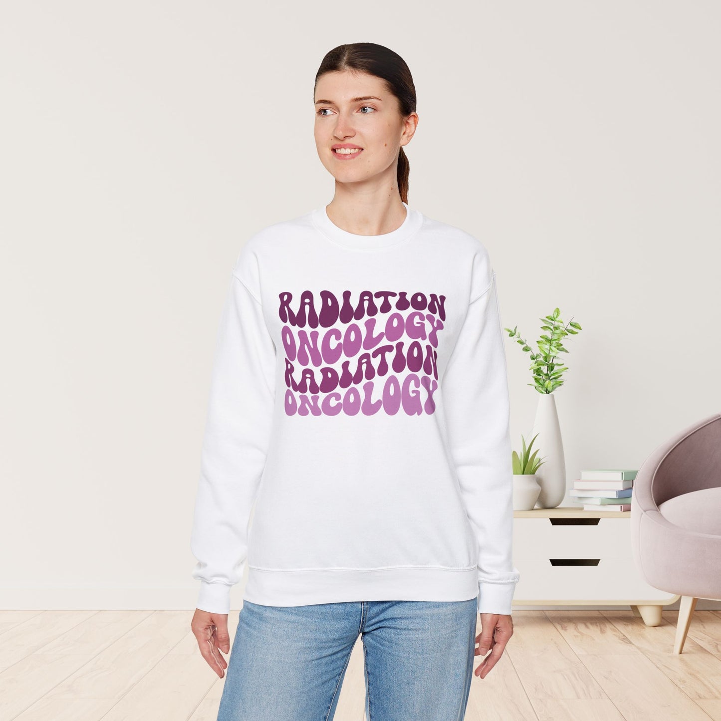 Purple Groovy Radiation Oncology Sweatshirt