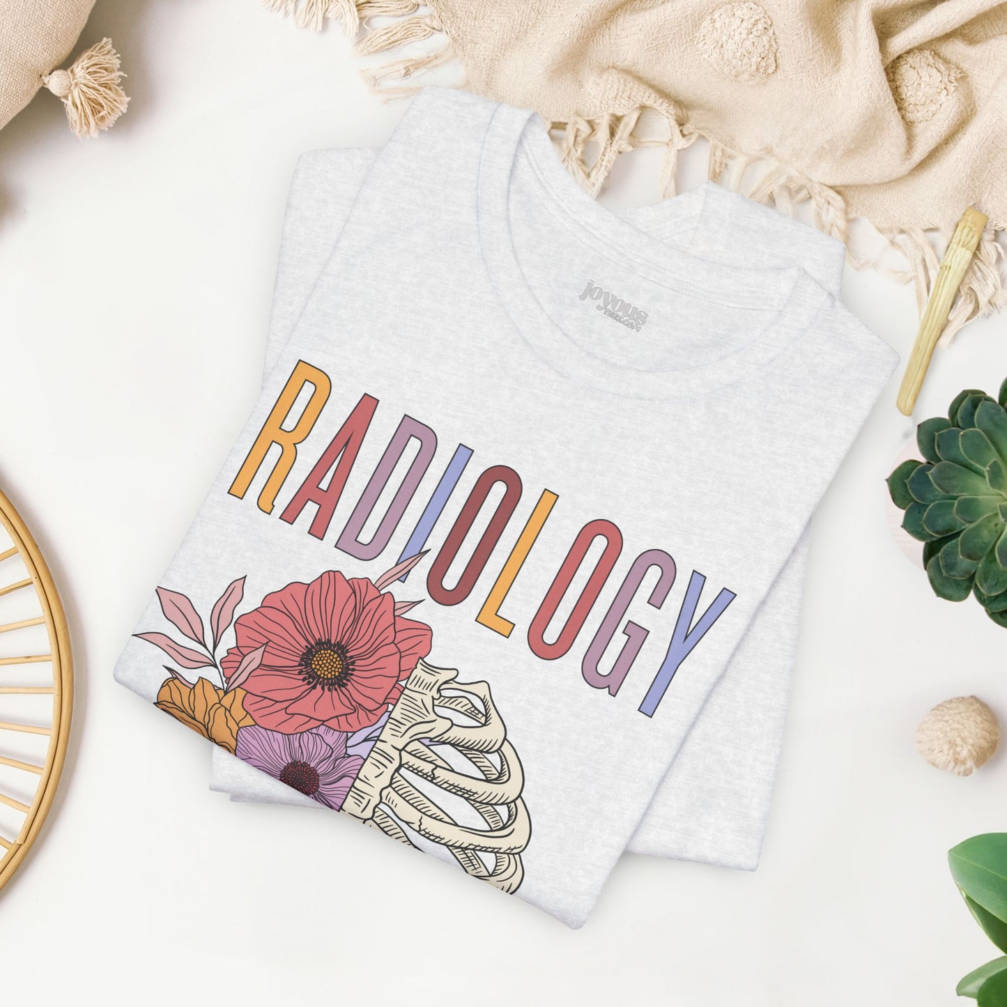 Flower Skeleton Radiology Soft Cotton Tee