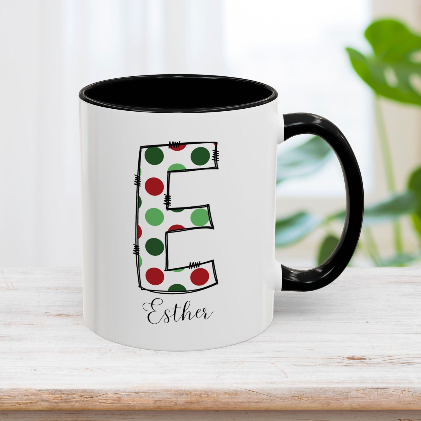 Custom Christmas Initial Letter Mug with Name - Personalized Christmas Gifts A-Z