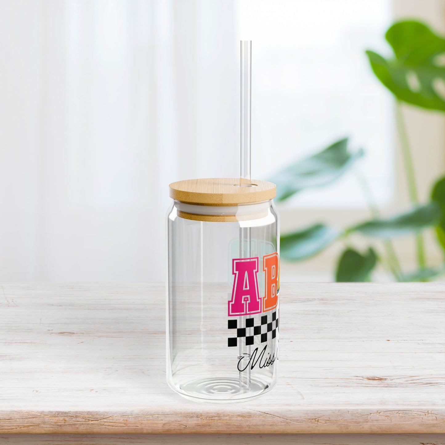 Personalized Teacher Sipper Glass - Custom Teacher Gifts A-Z