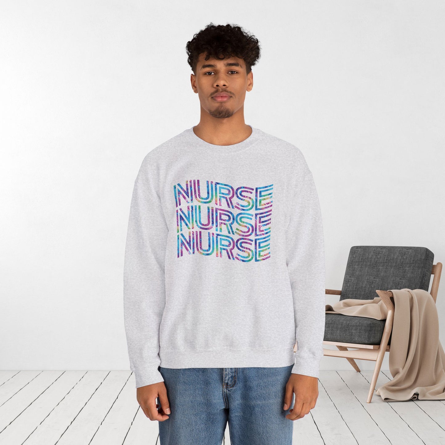 Tie Dye Wavy Nurse Sweatshirt