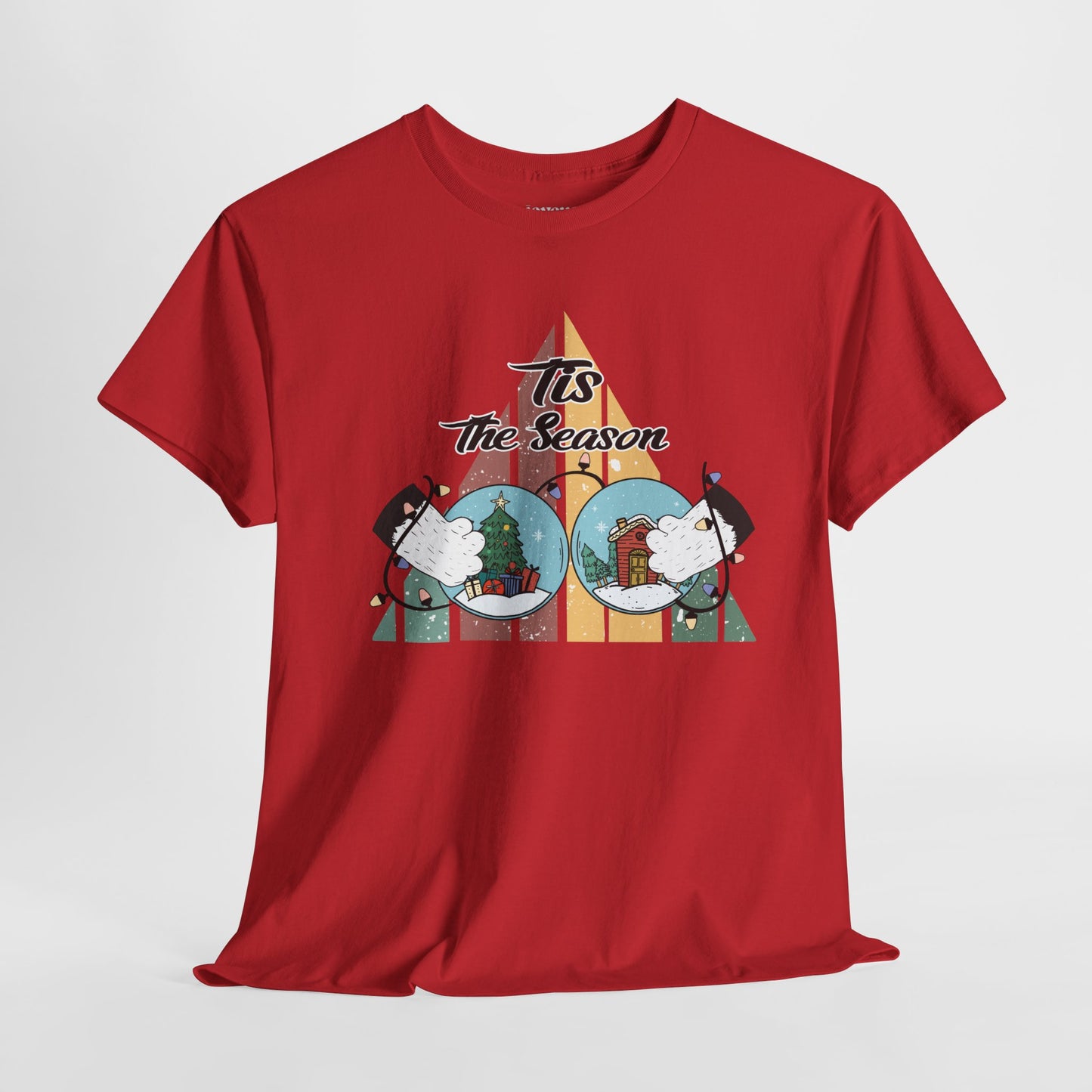 Tis The Season Funny Cat Christmas Heavy Cotton Tee - Cat Lovers Christmas Gift
