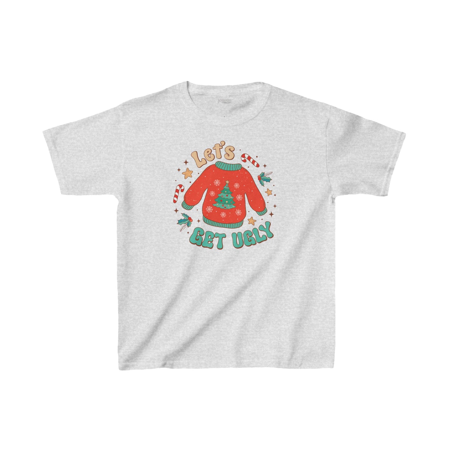 Let's Get Ugly Youth Christmas Shirt - Retro Christmas Tee