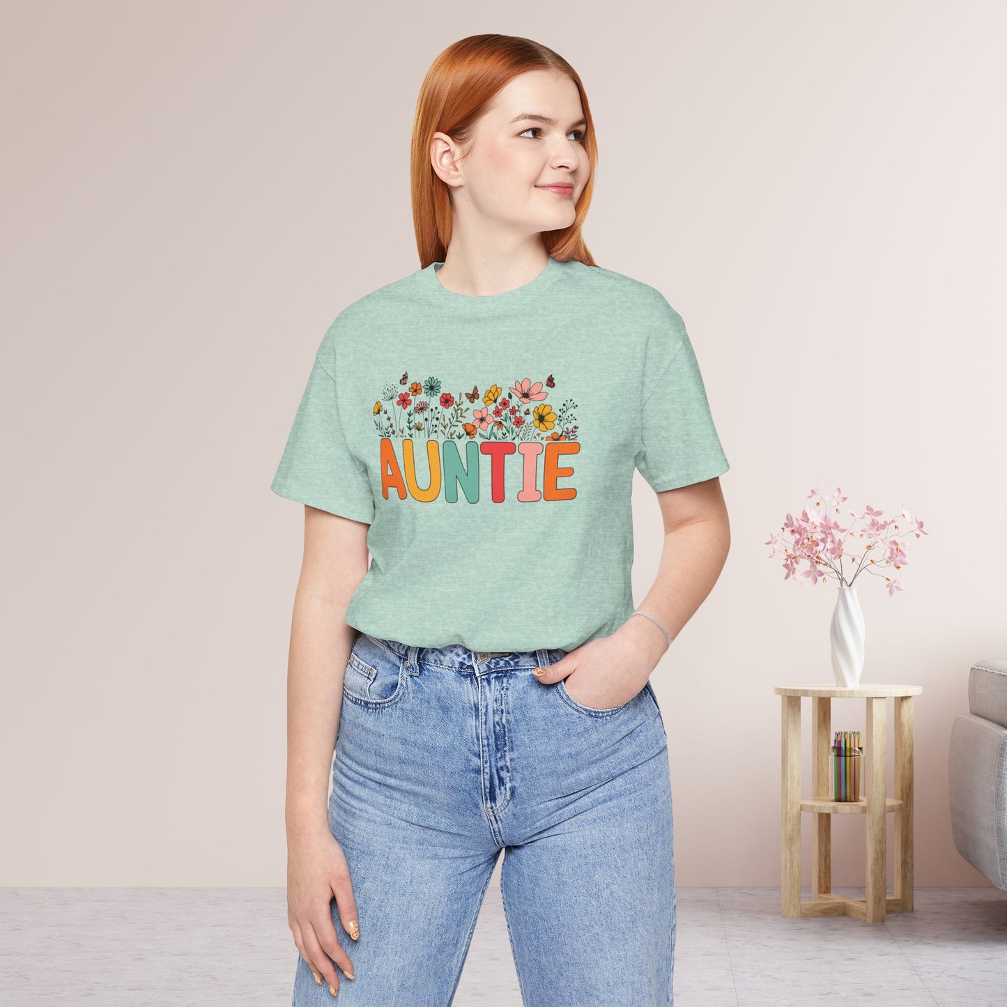 Spring Floral Auntie Soft Cotton Tee