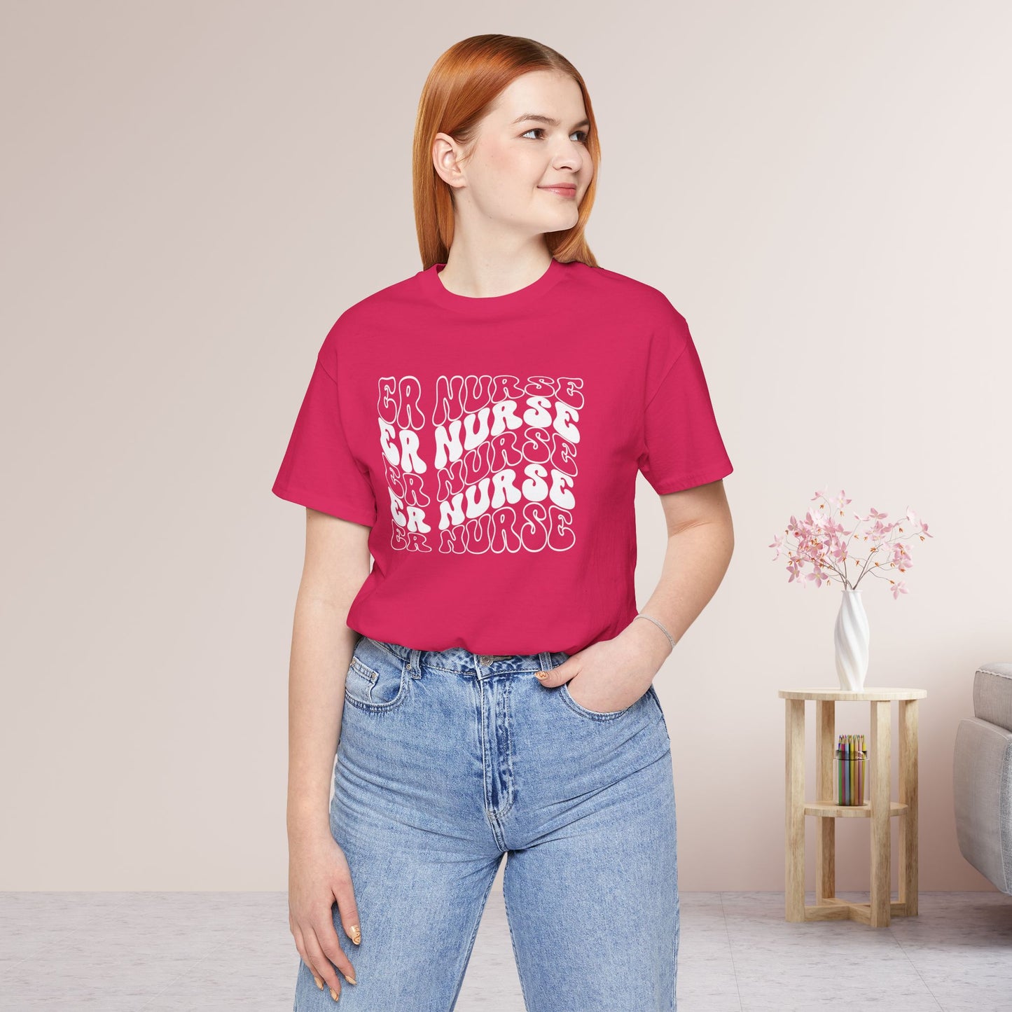 White Groovy ER Nurse Shirt - Emergency Nurse Soft Cotton Tee