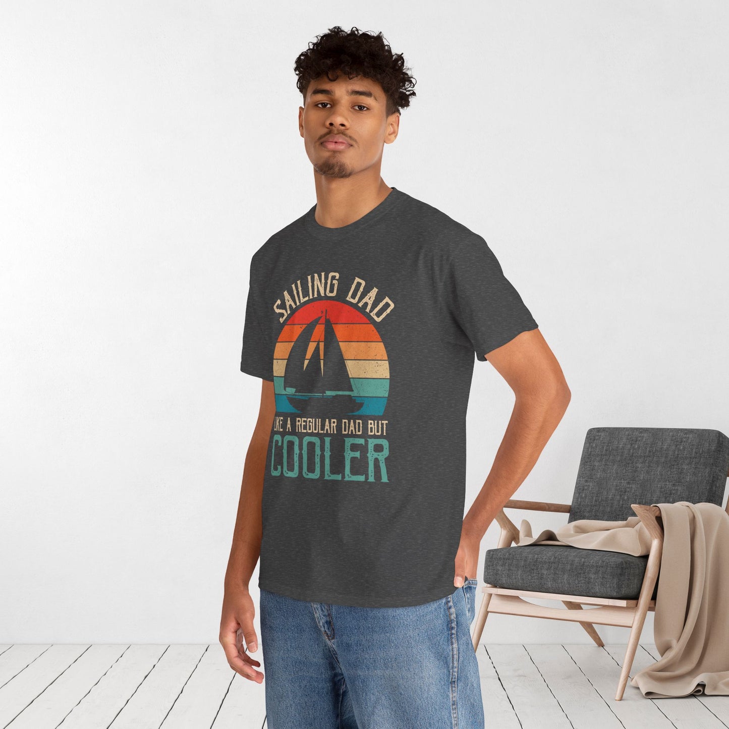 Sailing Dad Heavy Cotton Tee - Funny Sailing Shirt for Dad