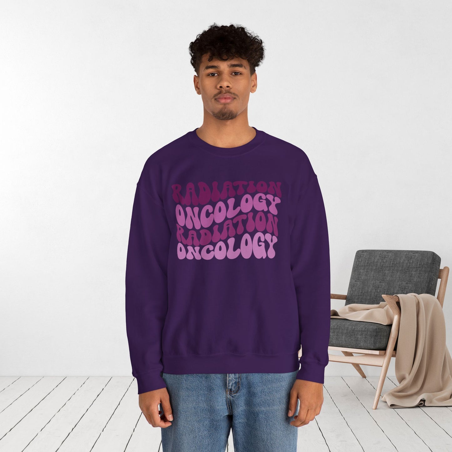 Purple Groovy Radiation Oncology Sweatshirt