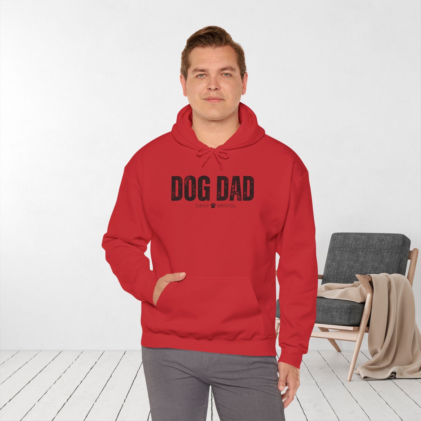Custom Dog Dad Hoodie with Dogs Name - Personalized Gift for Dog Dad