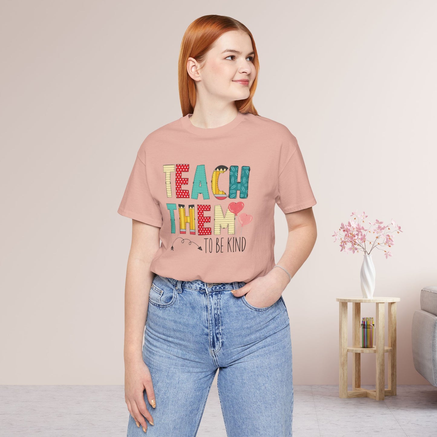 Teach Them to Be Kind Teacher Soft Cotton Tee