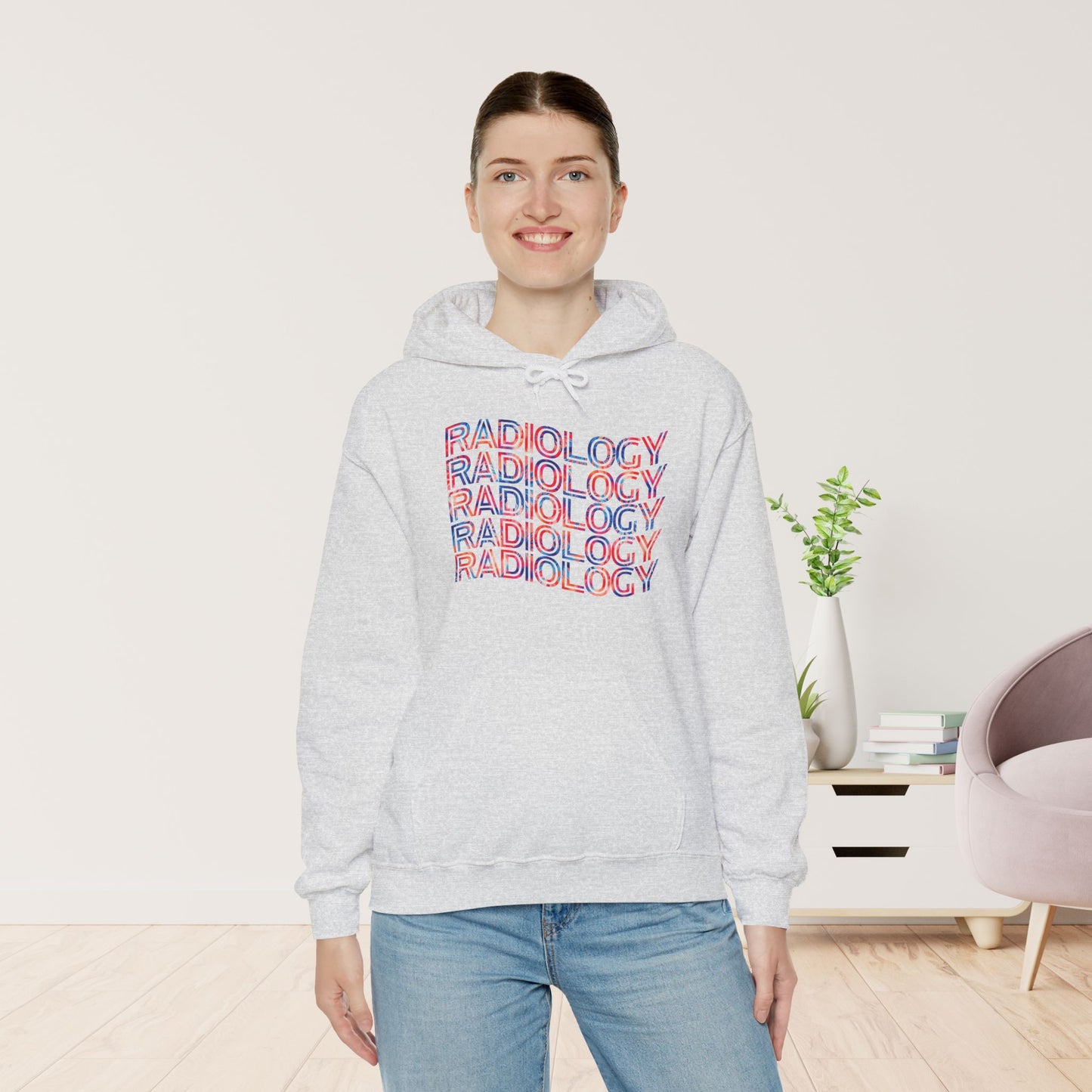 Tie Dye Wavy Radiology Hoodie for RAD Technician