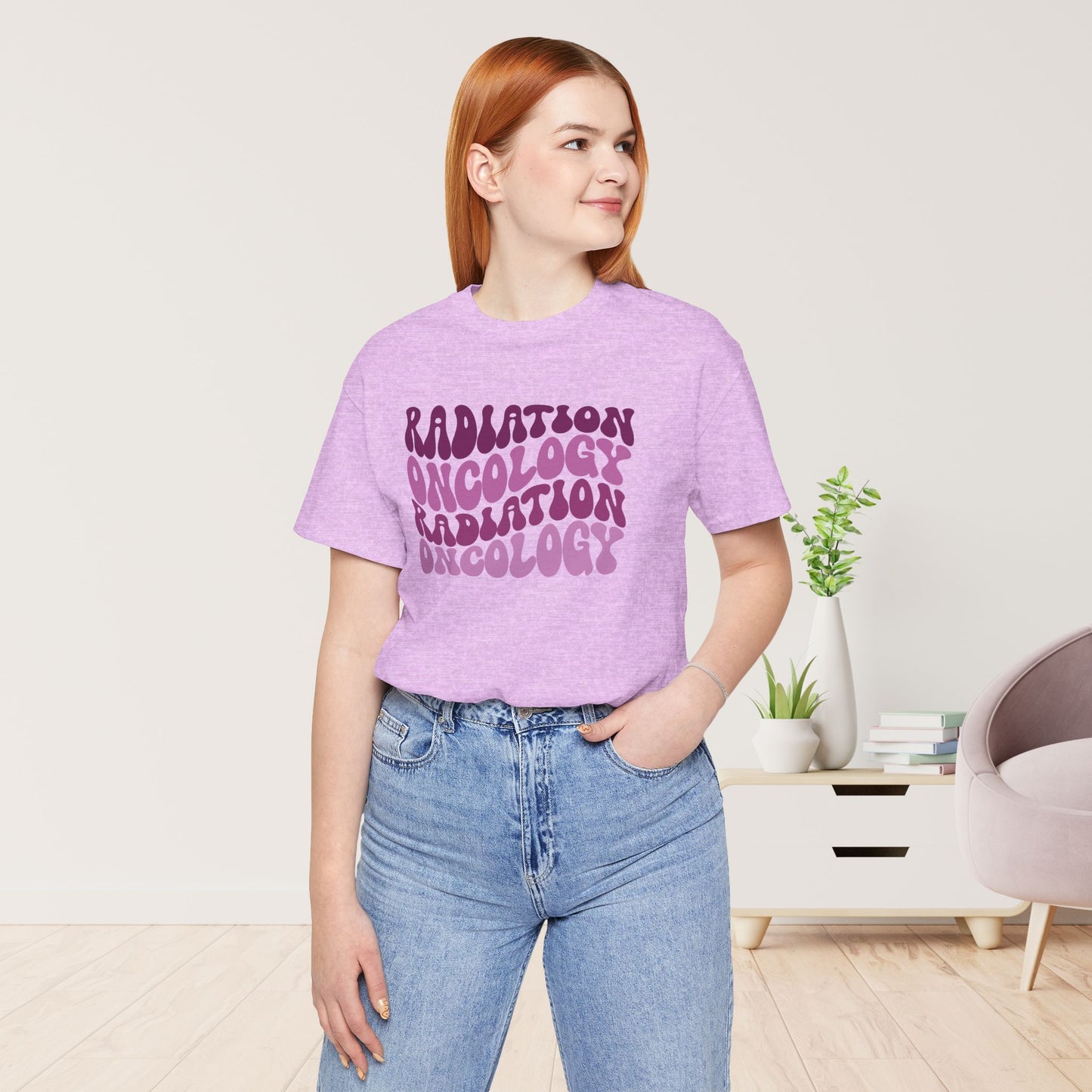 Purple Groovy Radiation Oncology Soft Cotton Tee