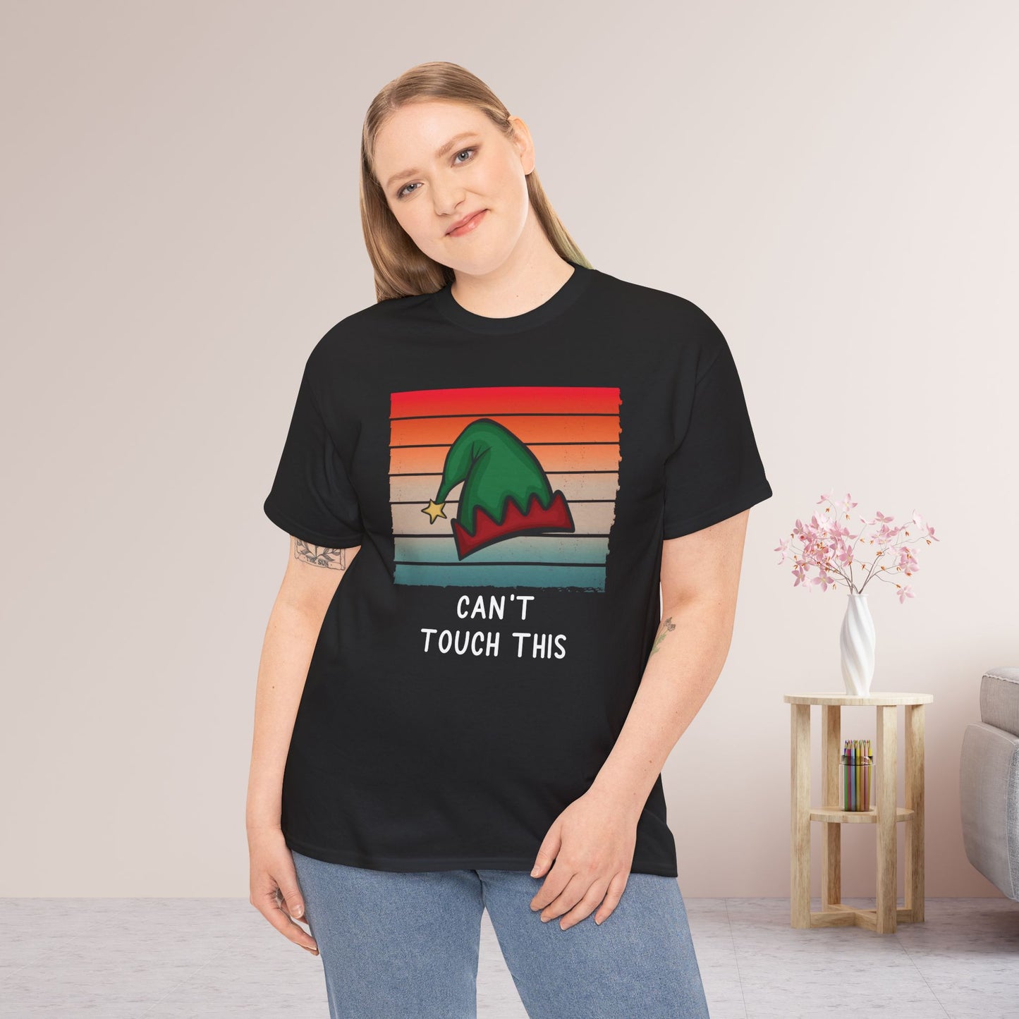 Can't Touch This Funny Christmas Shirt - Matching Family Christmas Heavy Cotton Tee