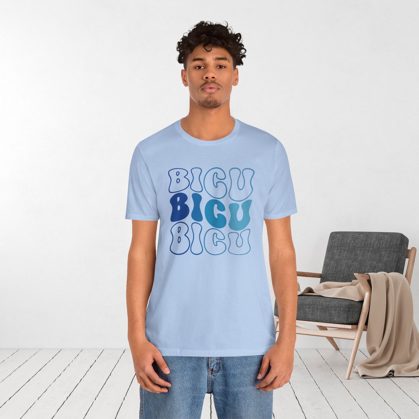 Groovy Blue BICU Shirt - Burn ICU Nurse Soft Cotton Tee