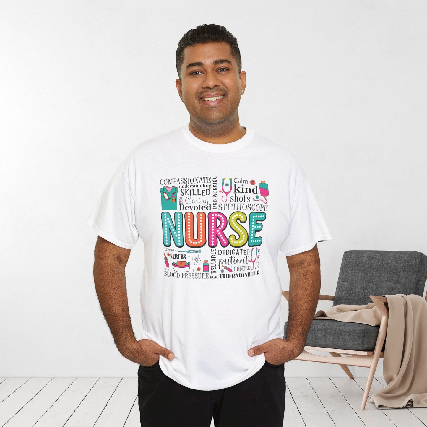 Trendy Nurse Heavy Cotton Tee for Dedicated Registered Nurse