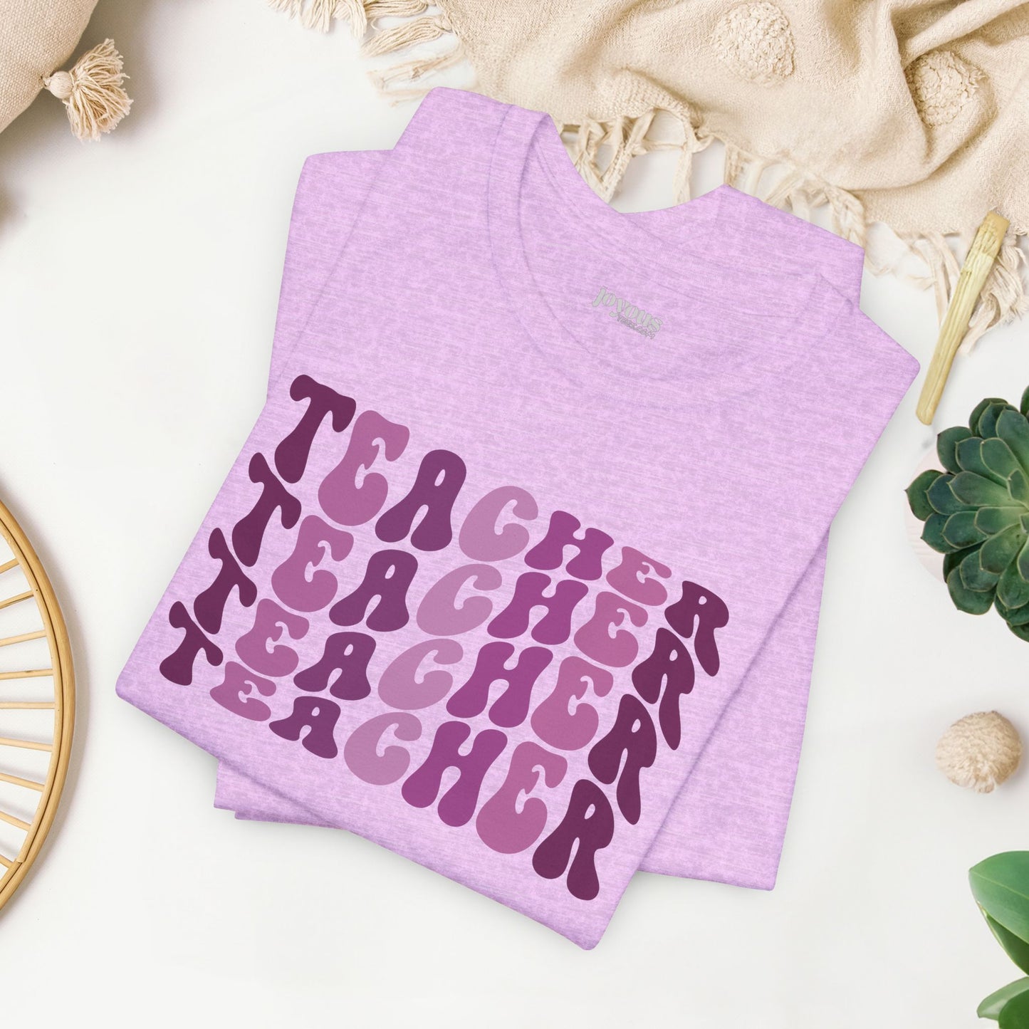 Groovy Purple Teacher Soft Cotton Tee for School Teachers