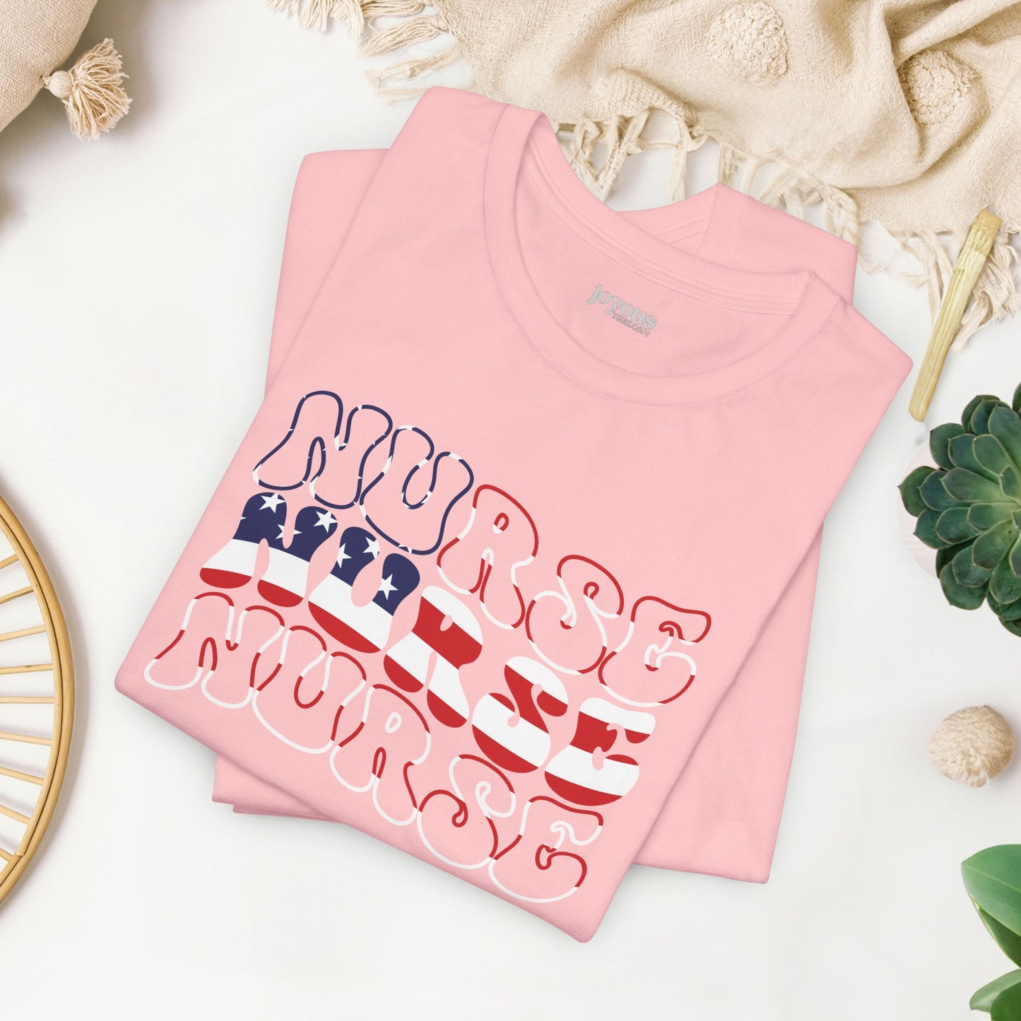 Groovy Patriotic Nurse Shirt - 4th of July Registered Nurse Soft Cotton Tee