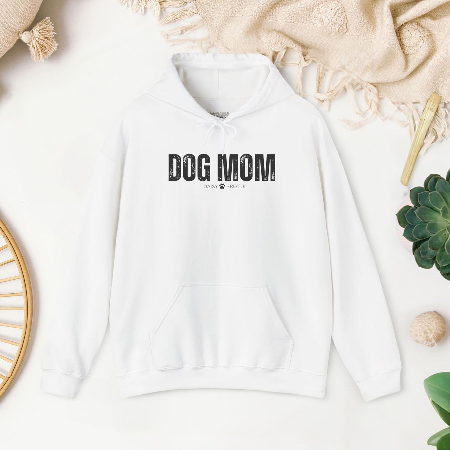 Custom Dog Mom Hoodie with Dogs Name - Personalized Gift for Dog Mom