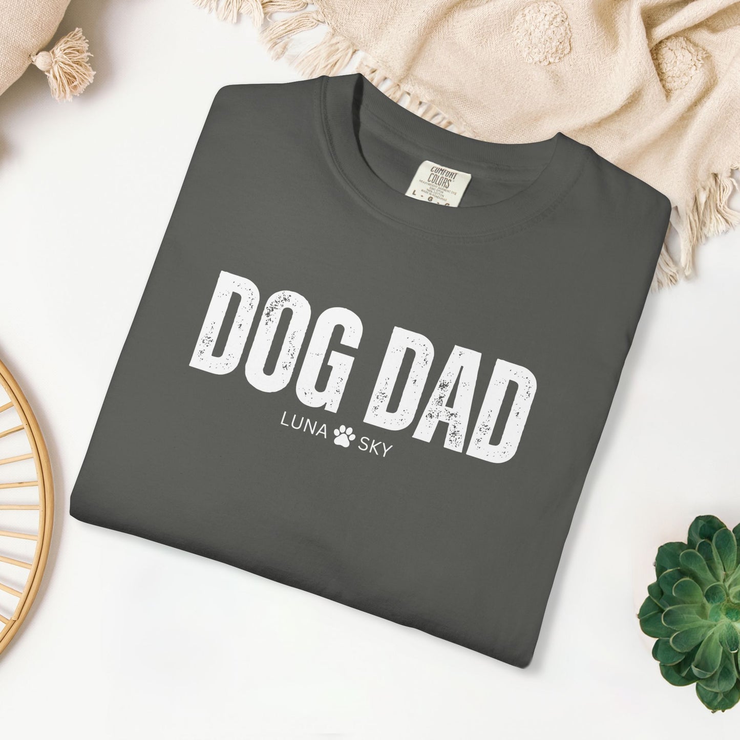 Custom Dog Dad Comfort Colors Shirt with Dogs Name - Personalized Dog Lover Gift