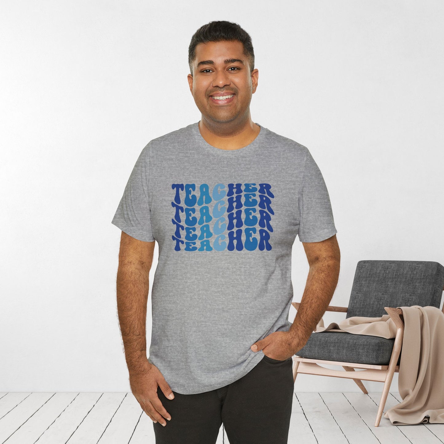 Groovy Blue Teacher Soft Cotton Tee