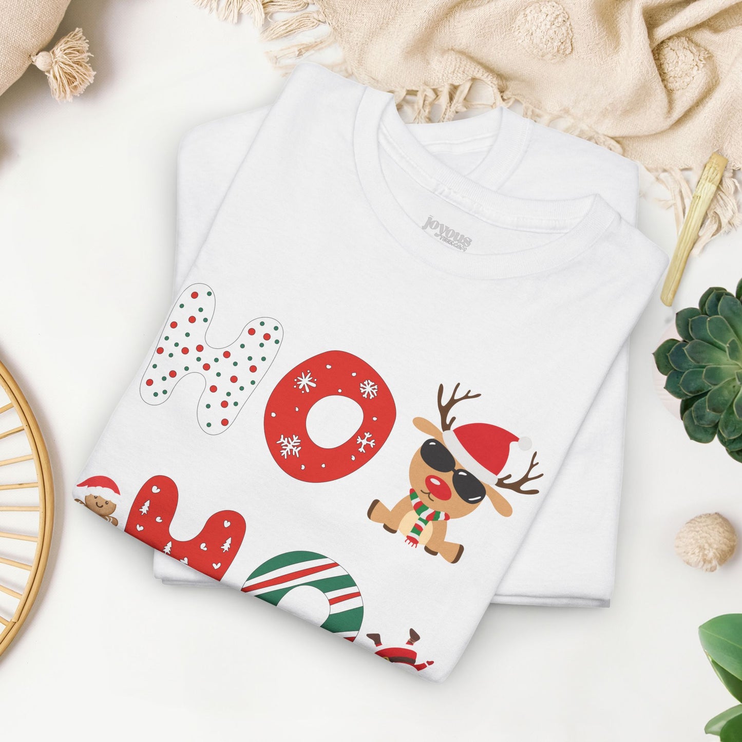 Ho Ho Ho Christmas Shirt - Matching Family Christmas Heavy Cotton Tee