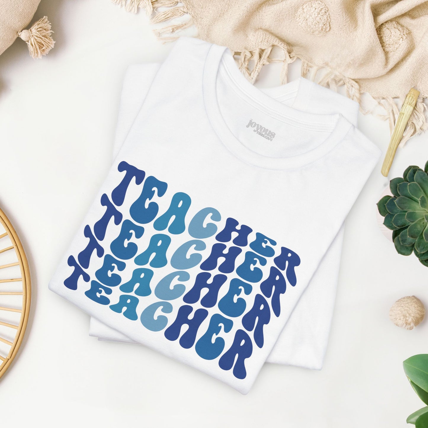 Groovy Blue Teacher Soft Cotton Tee