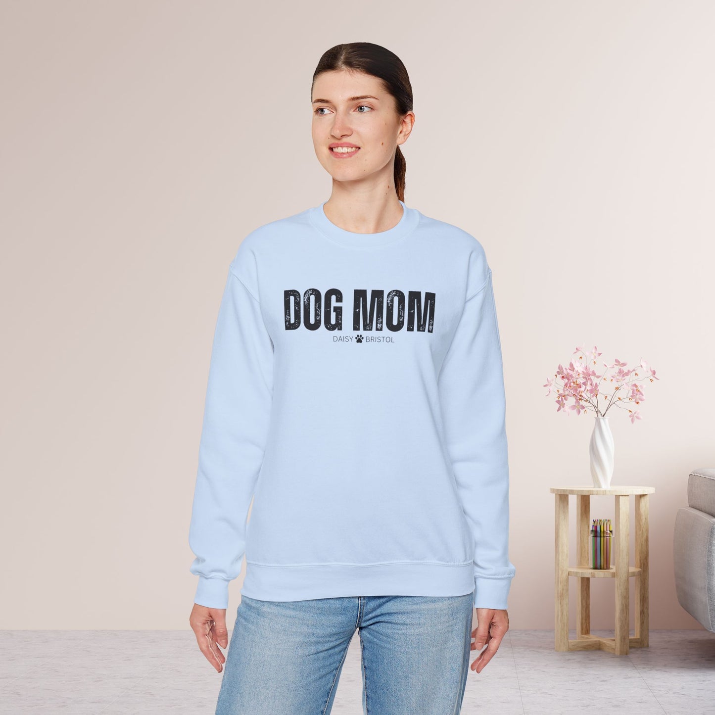 Custom Dog Mom Sweatshirt with Dogs Name - Personalized Gift for Dog Mom