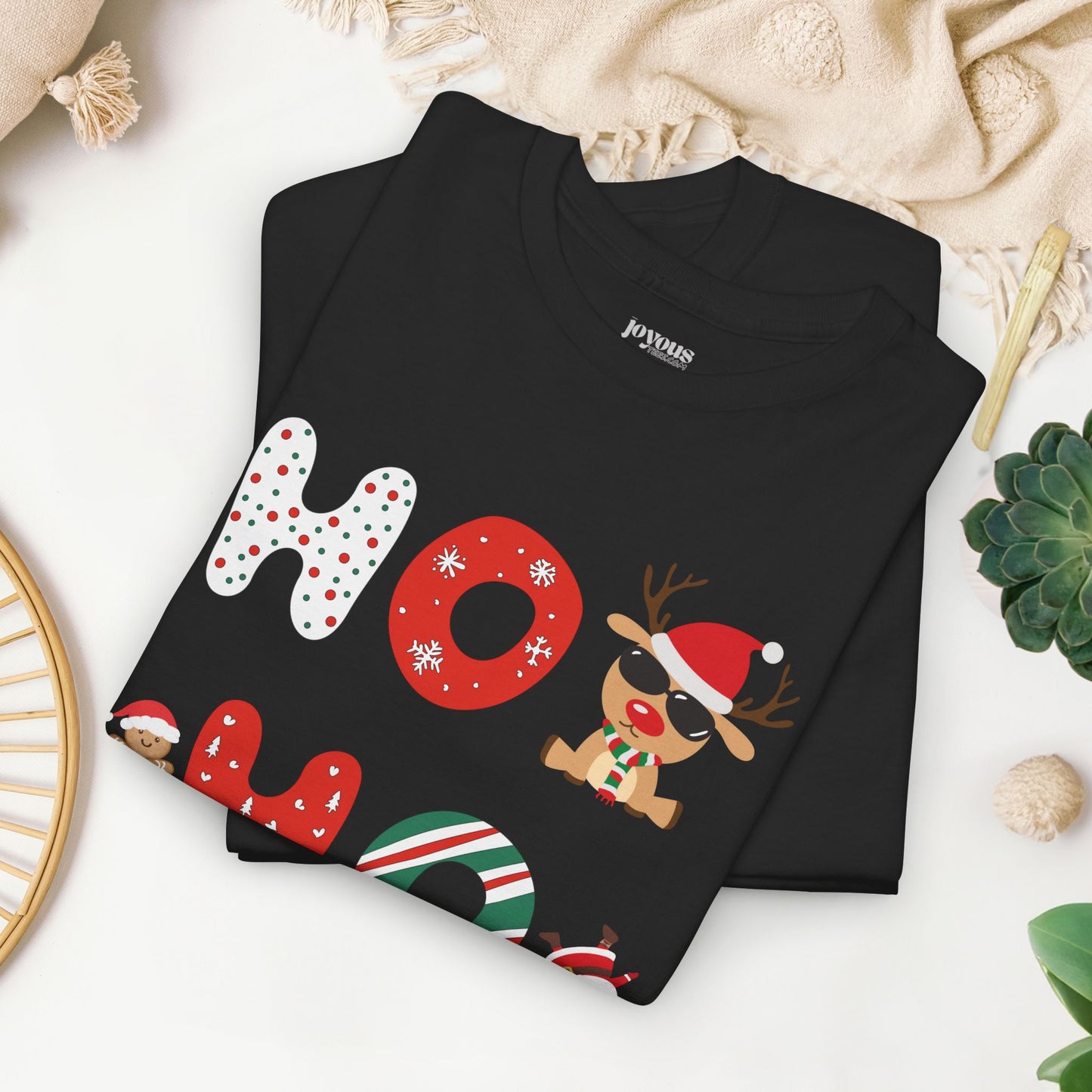 Ho Ho Ho Christmas Shirt - Matching Family Christmas Heavy Cotton Tee