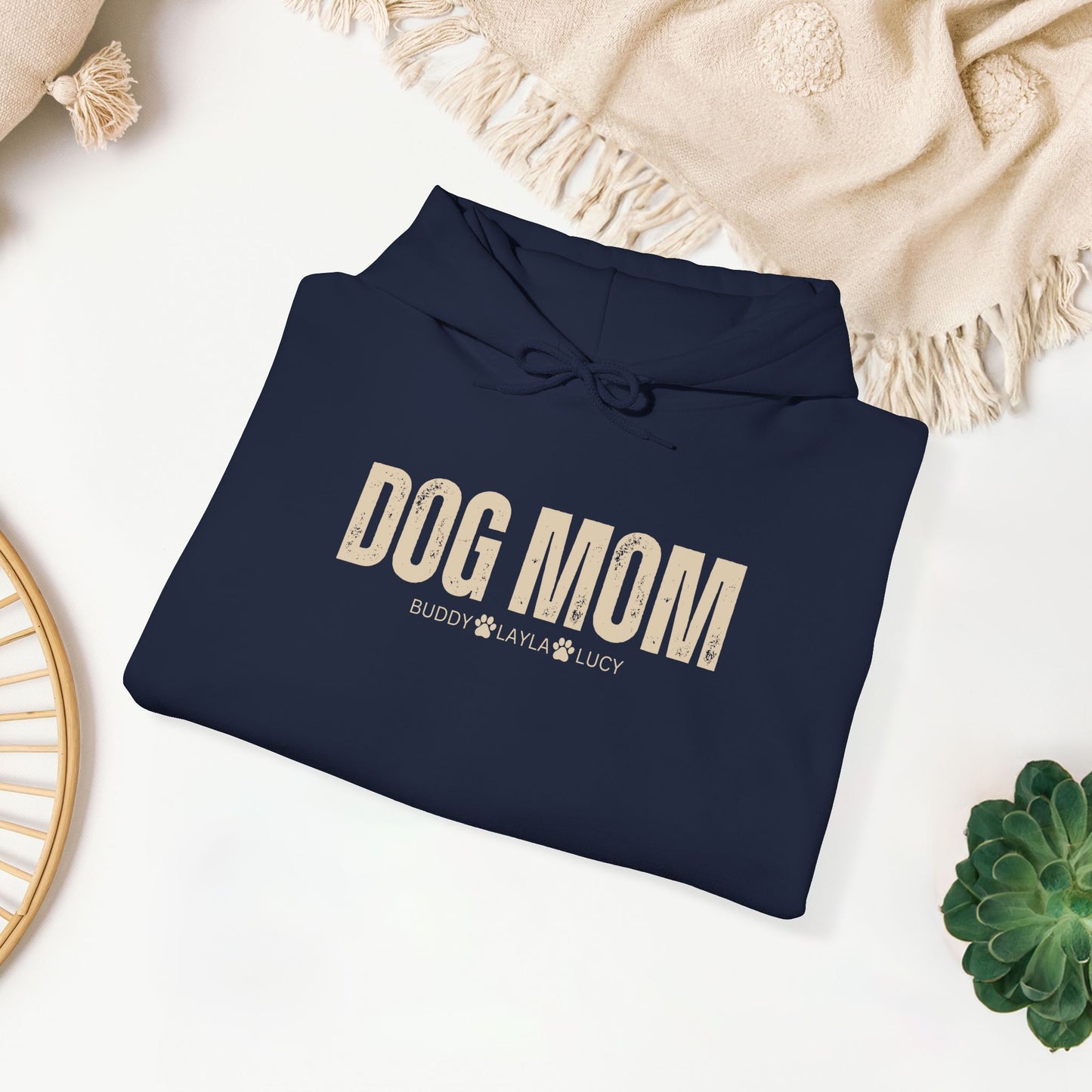 Custom Dog Mom Hoodie with Dogs Name - Personalized Gift for Dog Mom