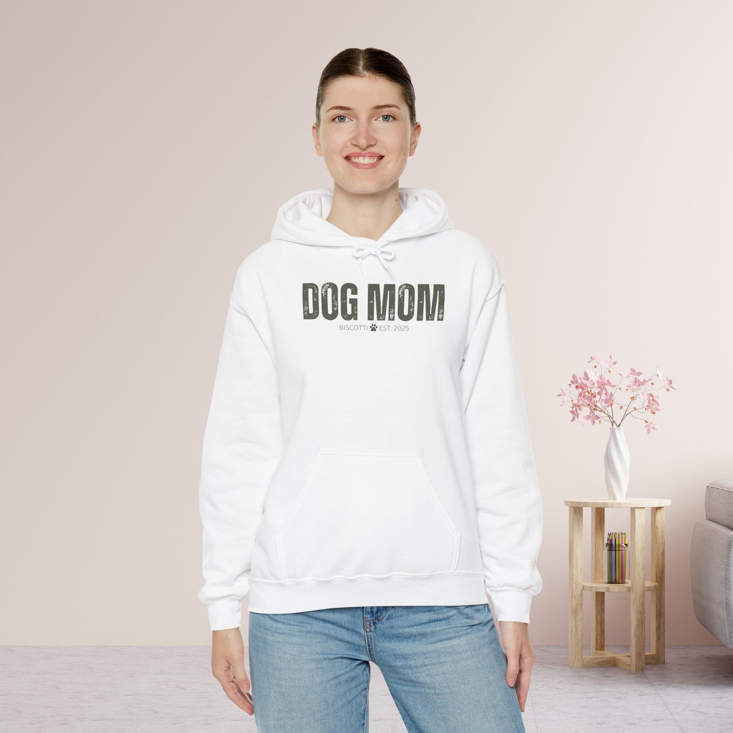 Custom Dog Mom Hoodie with Dogs Name - Personalized Gift for Dog Mom