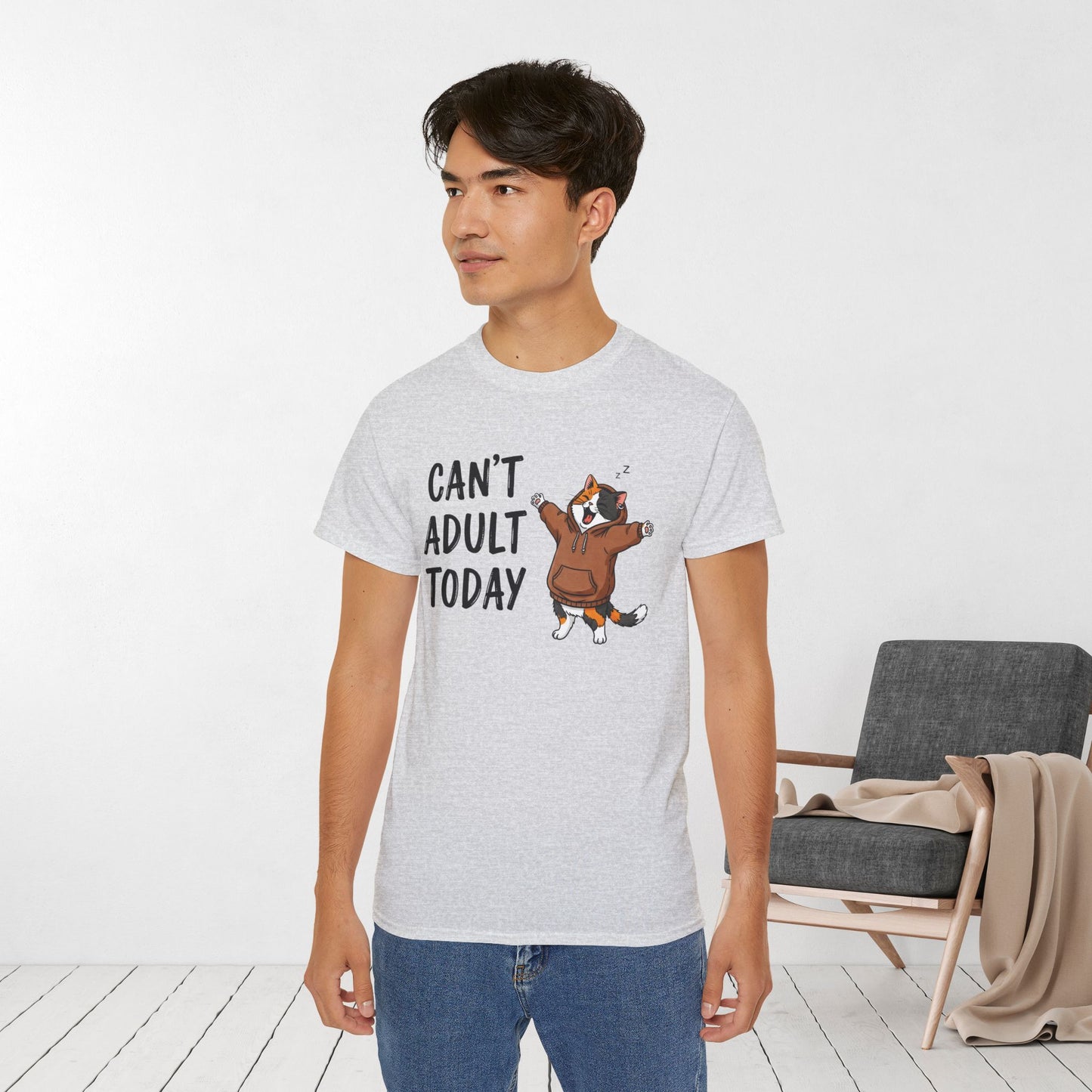 Can't Adult Today Funny Cat Ultra Cotton Tee