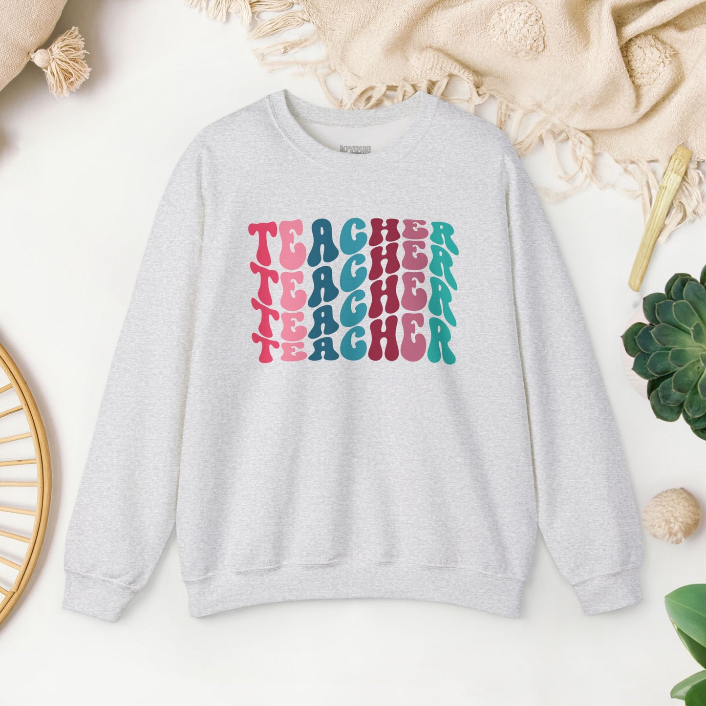 Groovy Colorful Teacher Sweatshirt for School Teachers