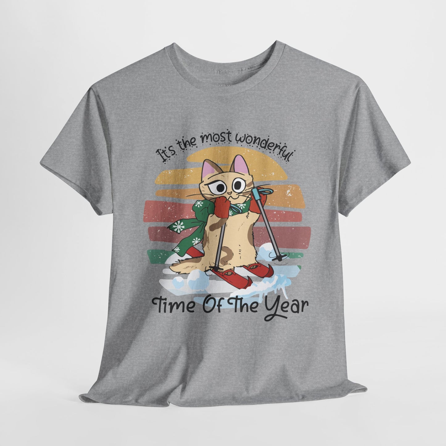 It's The Most Wonderful Time Of The Year Funny Cat Christmas Heavy Cotton Tee - Cat Lovers Christmas Gift