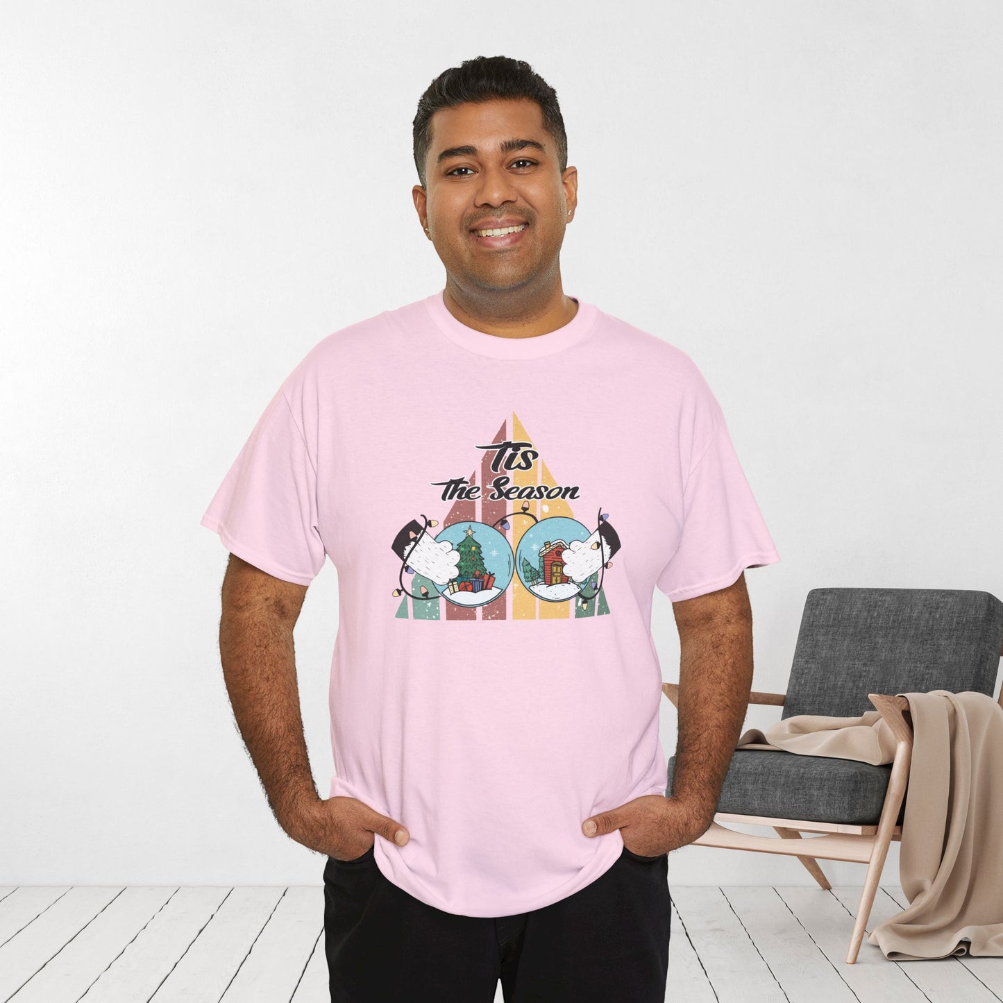 Tis The Season Funny Cat Christmas Heavy Cotton Tee - Cat Lovers Christmas Gift