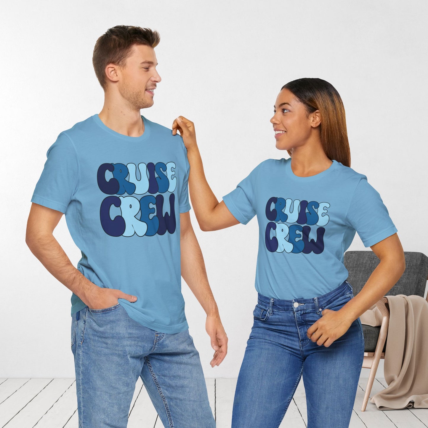 Blue Cruise Crew Shirt - Family Cruise Vacation Soft Cotton Tee