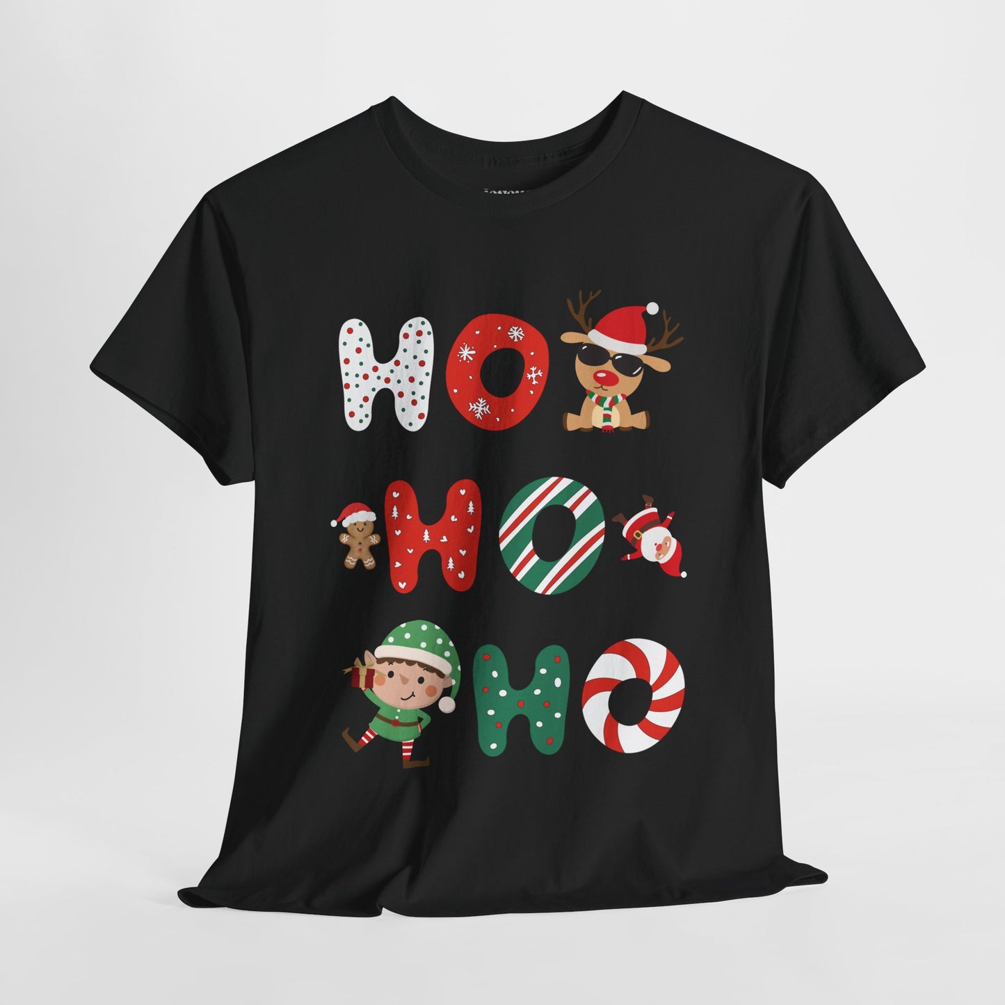 Ho Ho Ho Christmas Shirt - Matching Family Christmas Heavy Cotton Tee