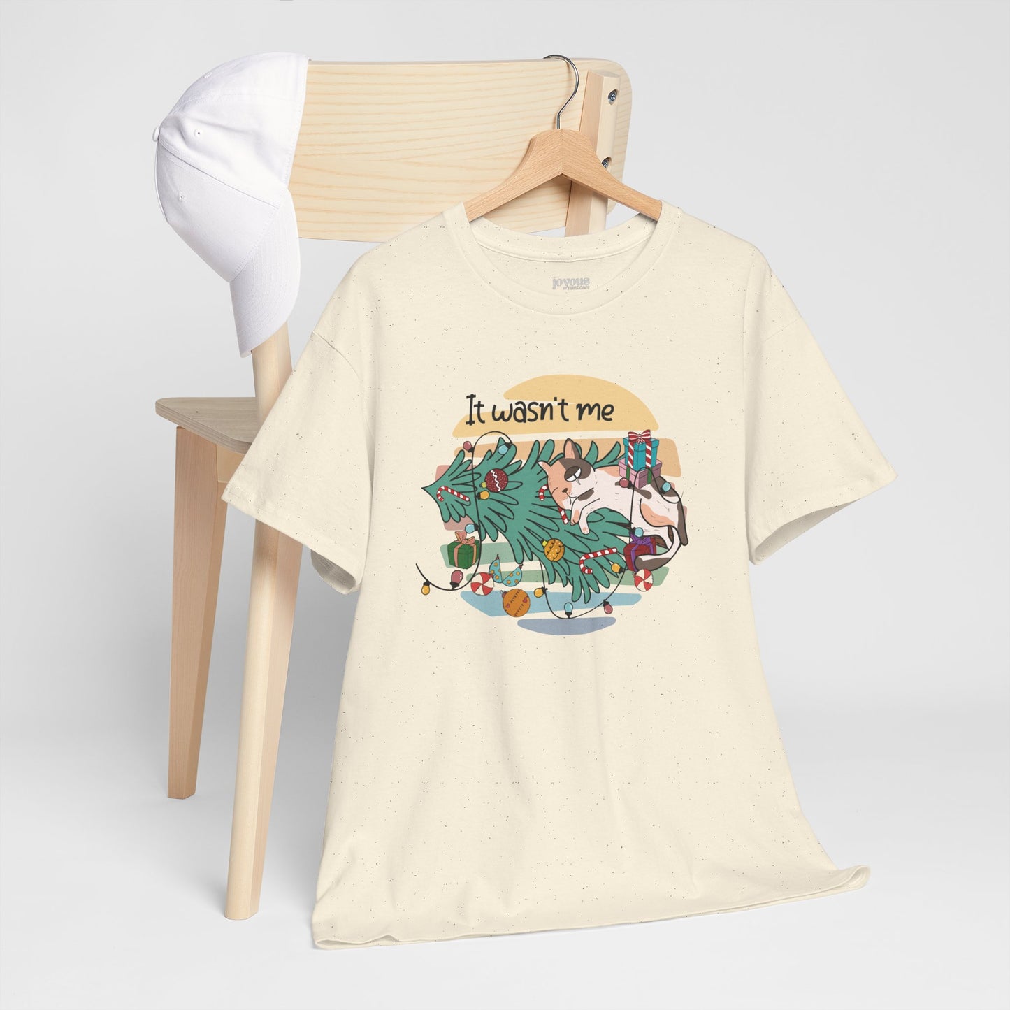 It Wasn't Me Funny Cat Christmas Heavy Cotton Tee - Cat Lovers Christmas Gift
