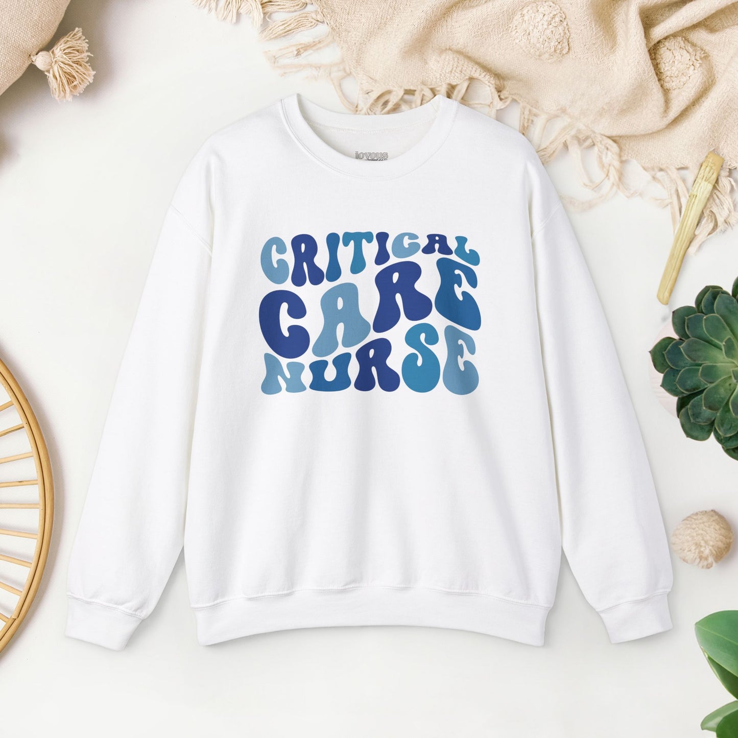 Groovy Blue Critical Care Nurse Sweatshirt