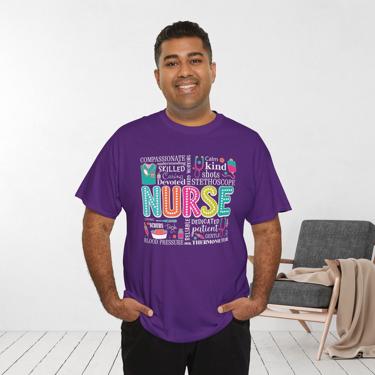Trendy Nurse Heavy Cotton Tee for Dedicated Registered Nurse