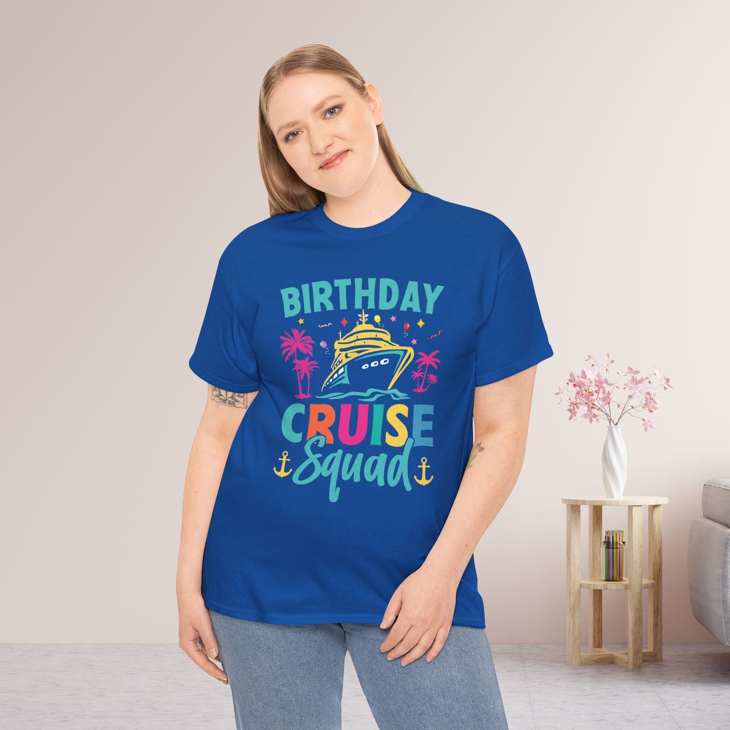 Birthday Cruise Squad Shirt - Family Cruise Vacation Heavy Cotton Tee