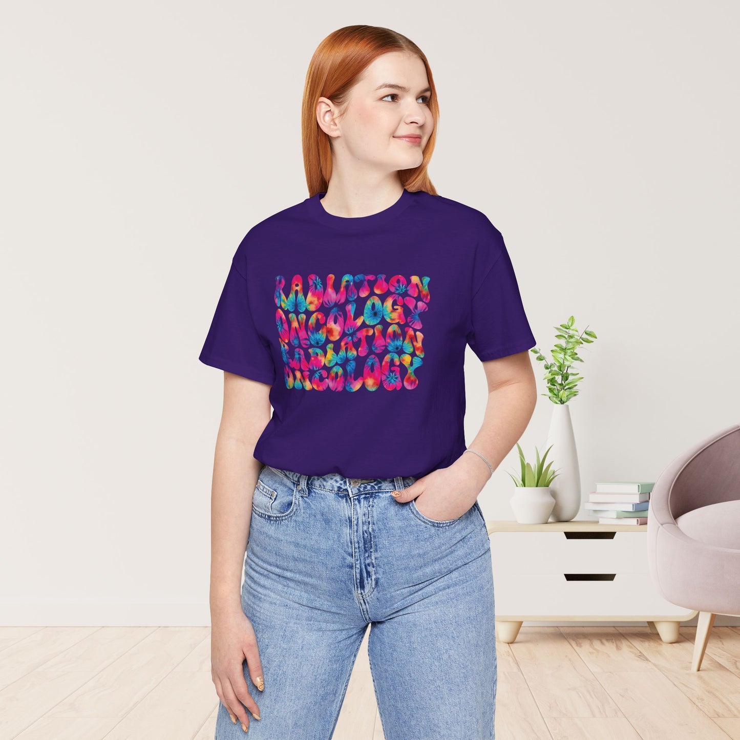 Tie Dye Groovy Radiation Oncology Soft Cotton Tee
