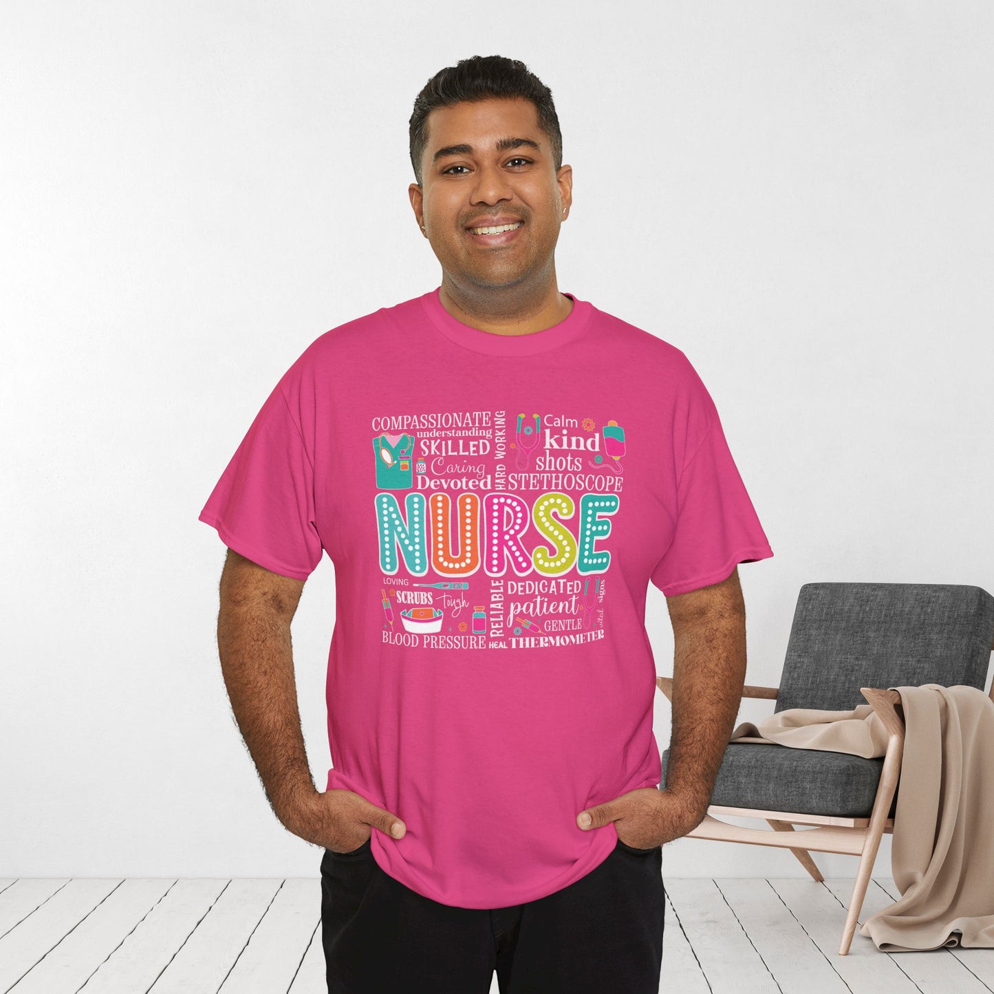 Trendy Nurse Heavy Cotton Tee for Dedicated Registered Nurse